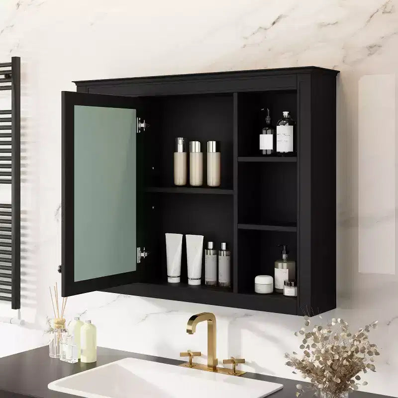 Armoire de toilette murale avec miroir et charnières à fermeture douce