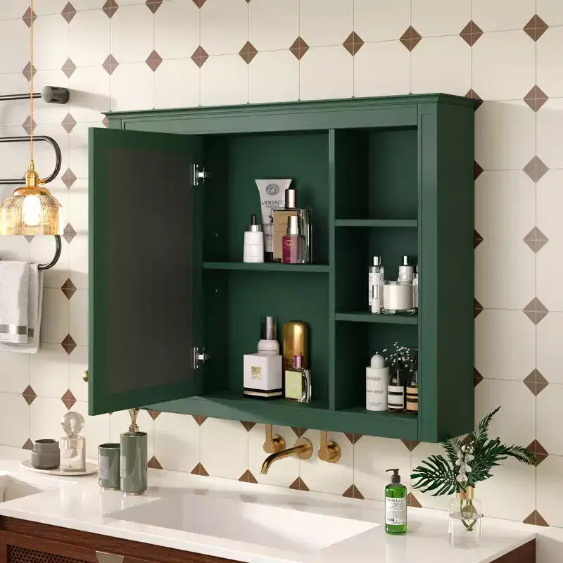Armoire de toilette murale avec miroir et charnières à fermeture douce