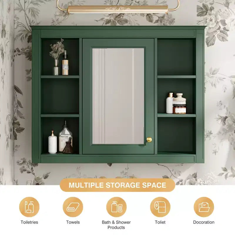 Armoire de toilette murale avec miroir et charnières à fermeture douce