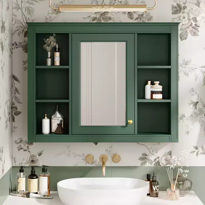 Armoire de toilette murale avec miroir et charnières à fermeture douce