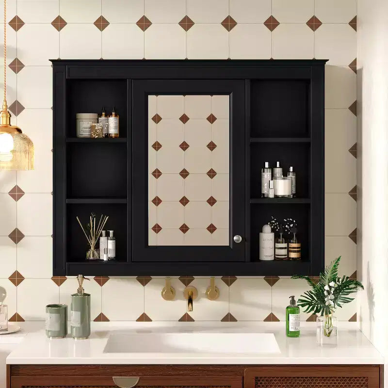 Armoire de toilette murale avec miroir et charnières à fermeture douce