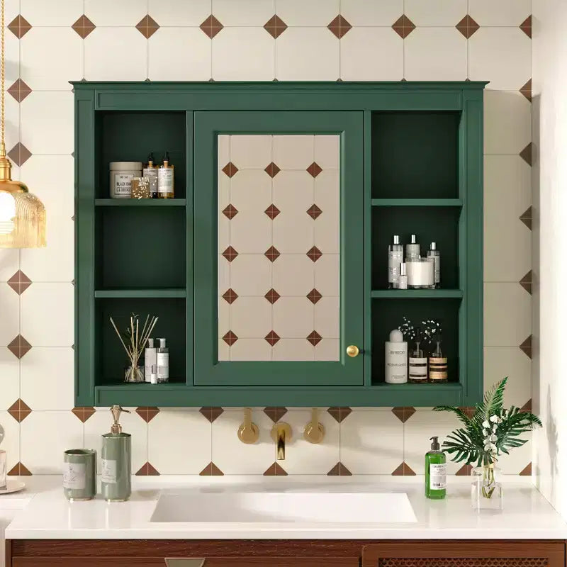 Armoire de toilette murale avec miroir et charnières à fermeture douce