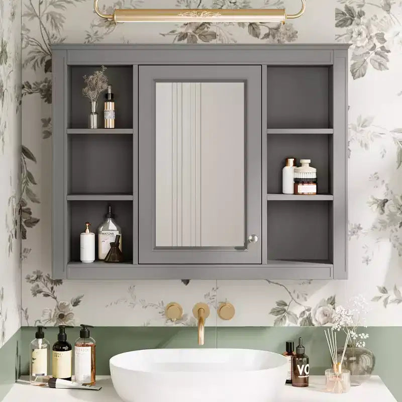 Armoire de toilette murale avec miroir et charnières à fermeture douce