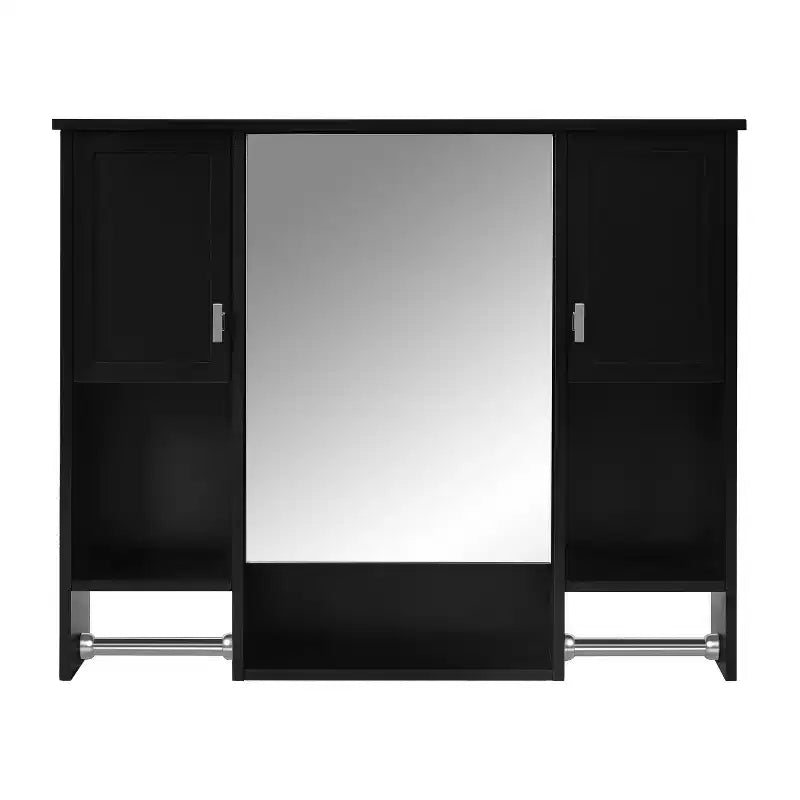 Armoire à pharmacie de salle de bain encastrée avec miroir et porte-serviettes