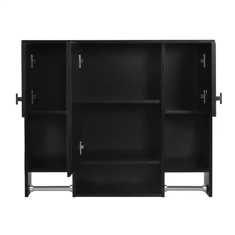 Armoire à pharmacie de salle de bain encastrée avec miroir et porte-serviettes