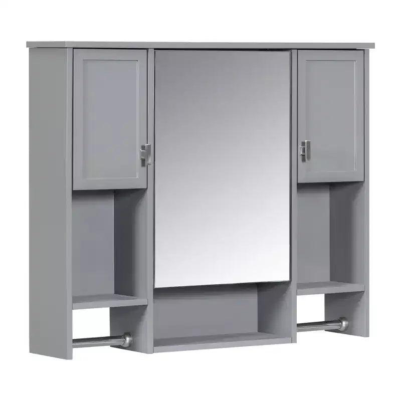 Armoire à pharmacie de salle de bain encastrée avec miroir et porte-serviettes