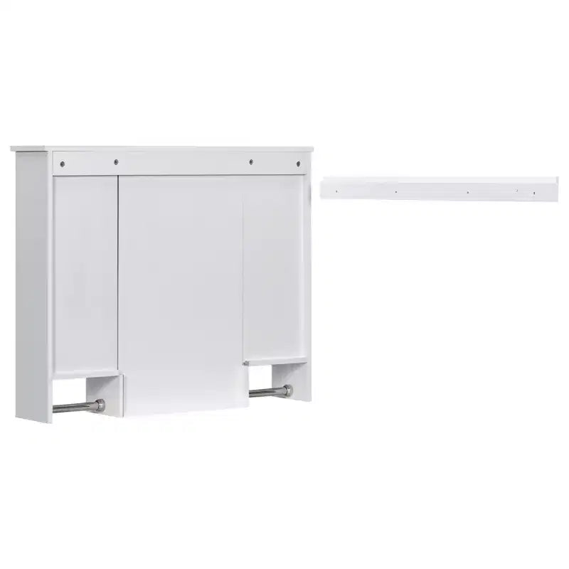 Armoire à pharmacie de salle de bain encastrée avec miroir et porte-serviettes