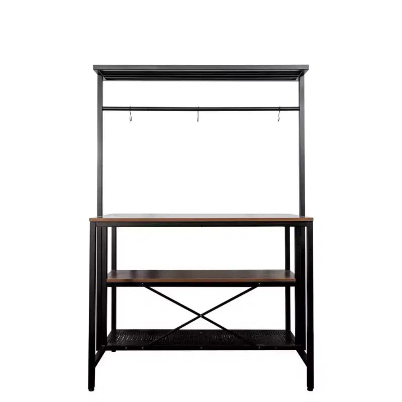 Îlot de cuisine, étagère à pâtisserie, étagère de four à micro-ondes à trois niveaux avec espace de rangement