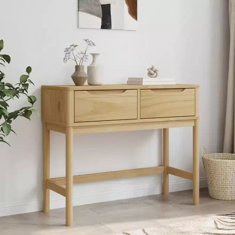 Table console de rangement salon couloir meuble pin massif