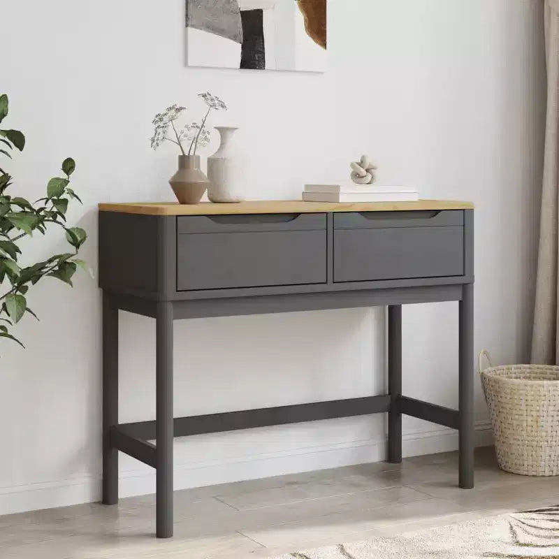 Table console de rangement salon couloir meuble pin massif
