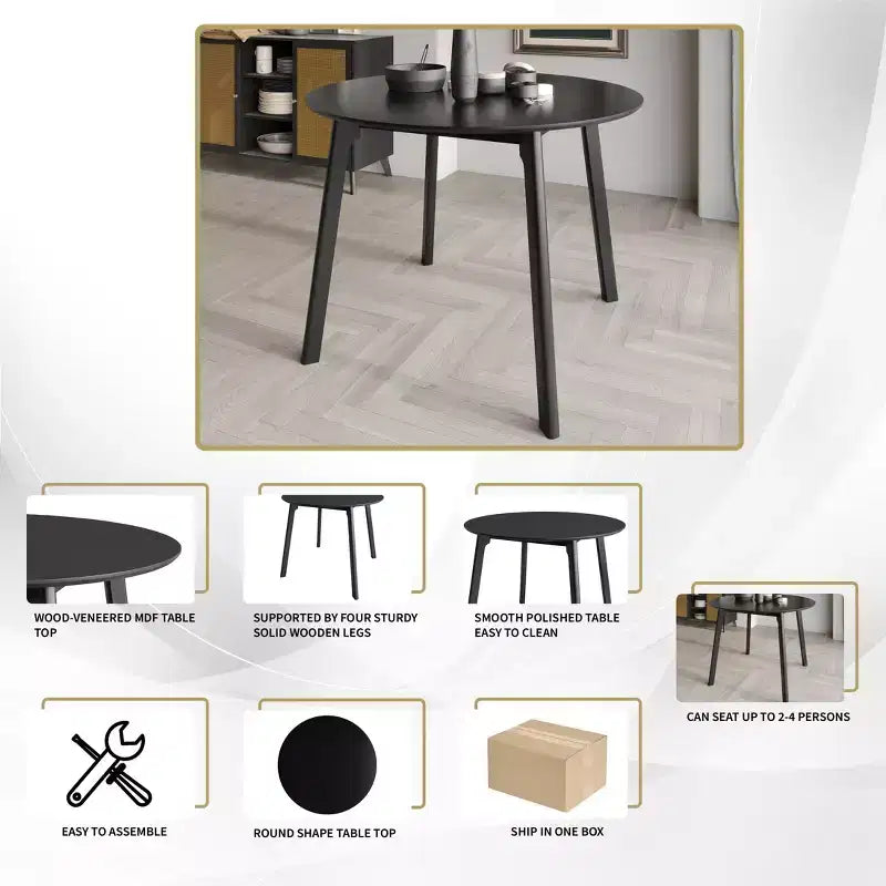 Ensemble table et chaises de salle à manger, avec housses de chaises en lin incluses