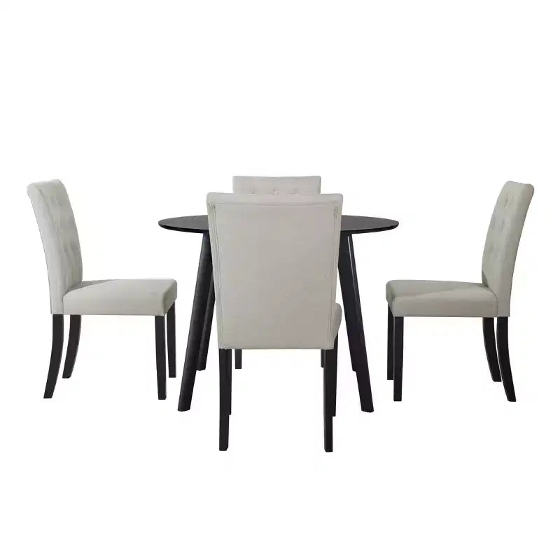 Ensemble table et chaises de salle à manger, avec housses de chaises en lin incluses
