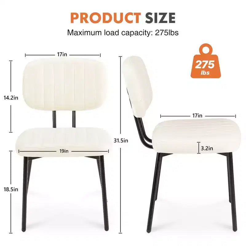 Ensemble de chaises de salle à manger modernes de style médiéval (deux pièces), chaises de cuisine rembourrées en cuir PU imperméable.