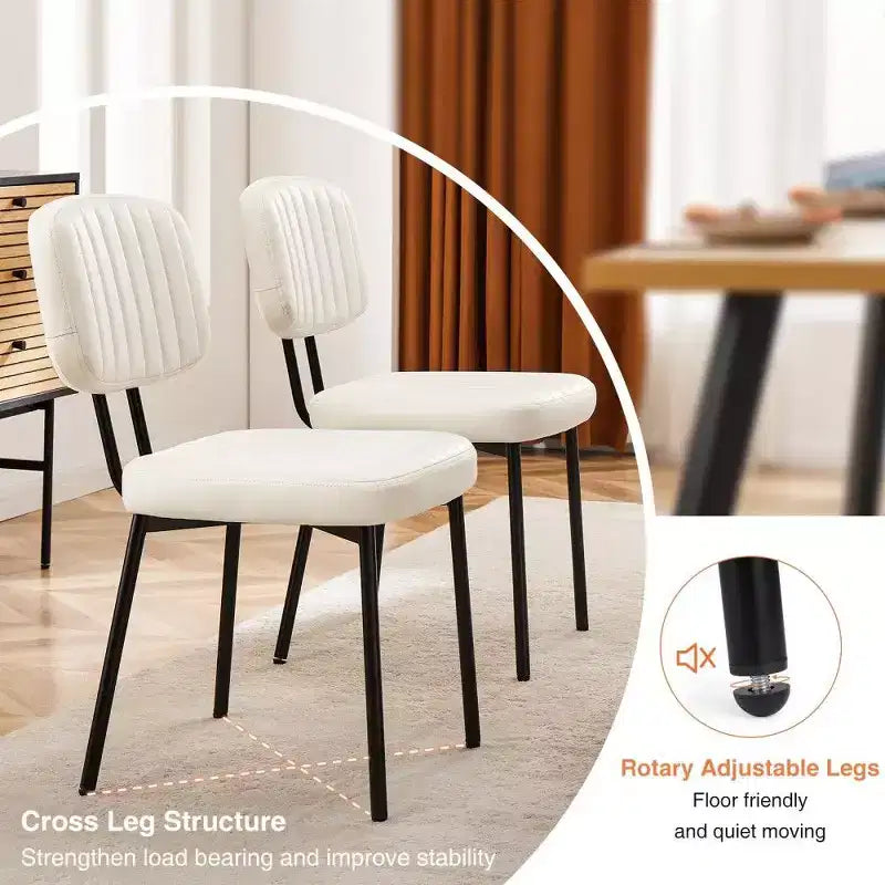 Ensemble de chaises de salle à manger modernes de style médiéval (deux pièces), chaises de cuisine rembourrées en cuir PU imperméable.