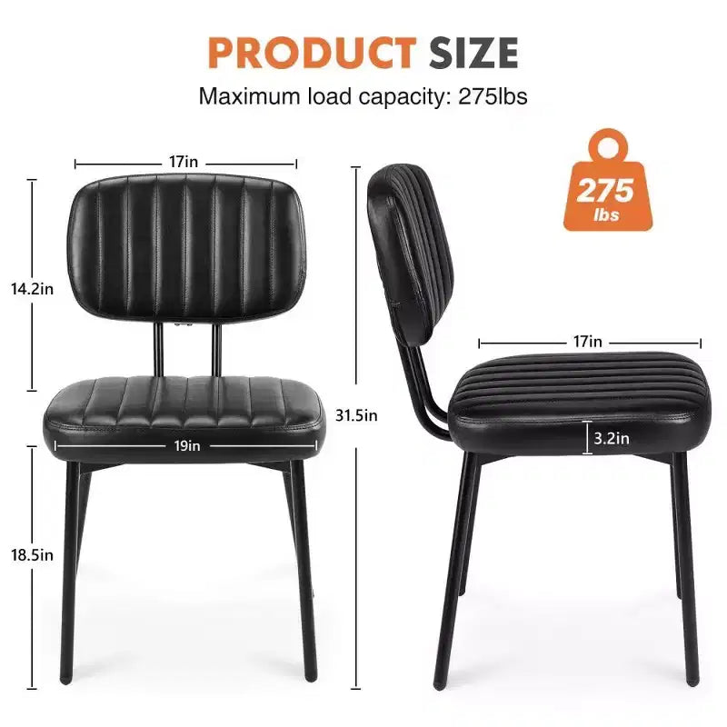 Ensemble de chaises de salle à manger modernes de style médiéval (deux pièces), chaises de cuisine rembourrées en cuir PU imperméable.