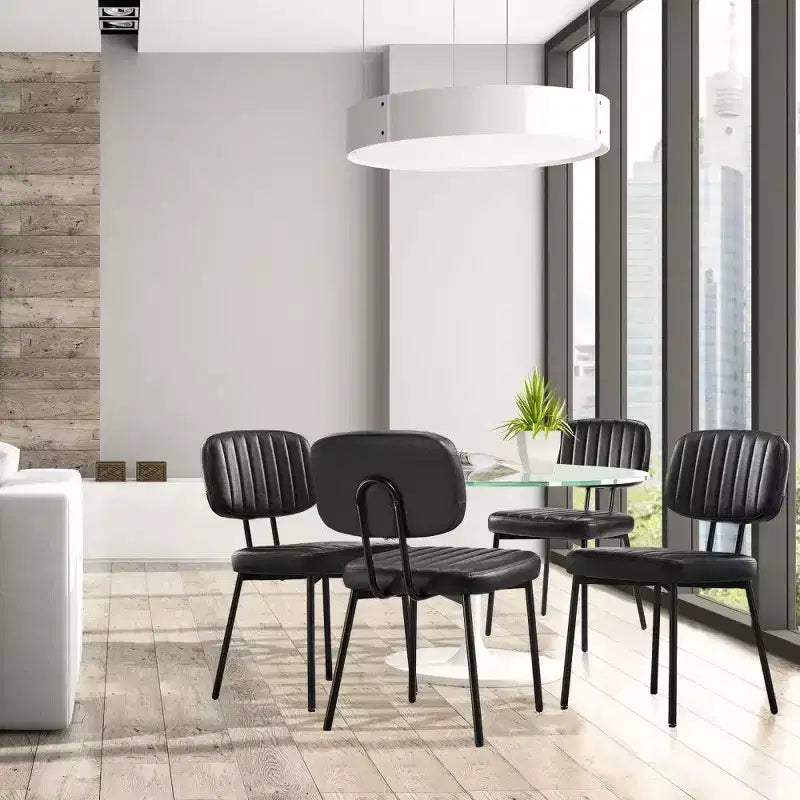 Ensemble de chaises de salle à manger modernes de style médiéval (deux pièces), chaises de cuisine rembourrées en cuir PU imperméable.