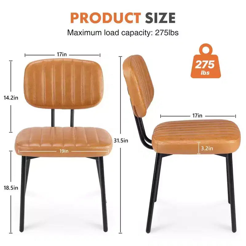 Ensemble de chaises de salle à manger modernes de style médiéval (deux pièces), chaises de cuisine rembourrées en cuir PU imperméable.