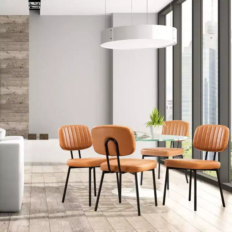 Ensemble de chaises de salle à manger modernes de style médiéval (deux pièces), chaises de cuisine rembourrées en cuir PU imperméable.