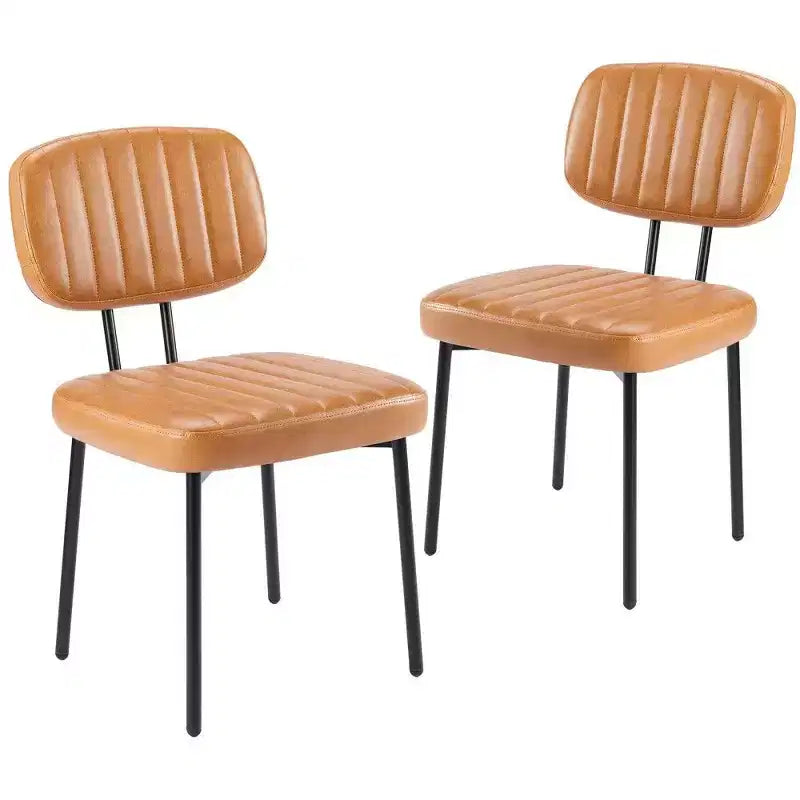 Ensemble de chaises de salle à manger modernes de style médiéval (deux pièces), chaises de cuisine rembourrées en cuir PU imperméable.