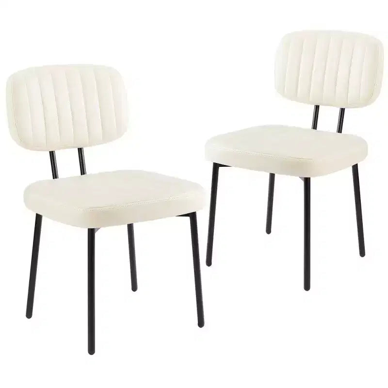 Ensemble de chaises de salle à manger modernes de style médiéval (deux pièces), chaises de cuisine rembourrées en cuir PU imperméable.