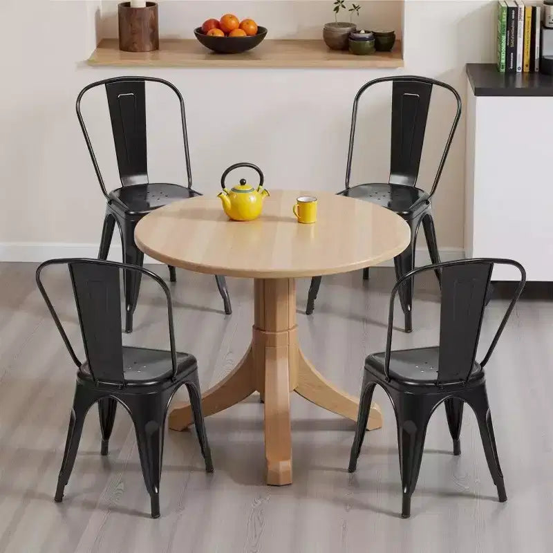 Chaises de salle à manger en métal, empilables, avec dossiers amovibles, convenant aux cuisines et salles à manger intérieures et extérieures.