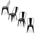 TUYOHW Set of 4 Metal Dining Chair,Stackable Chairs with Detachable Backrest for Indoor Outdoor Kitchen,Restaurant