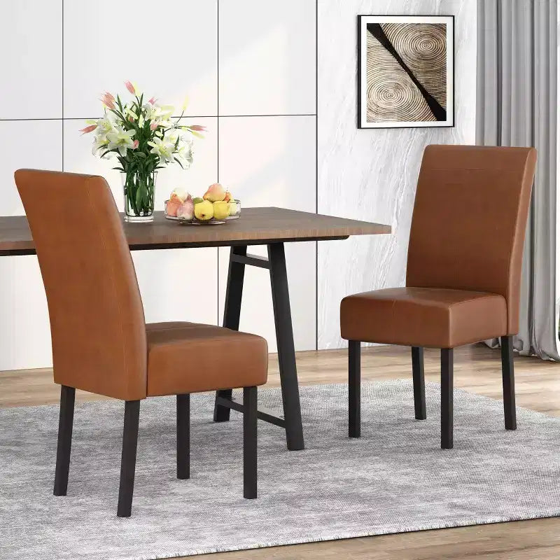 Ensemble de 2 chaises de salle à manger, design détachable, structure solide, salle à manger