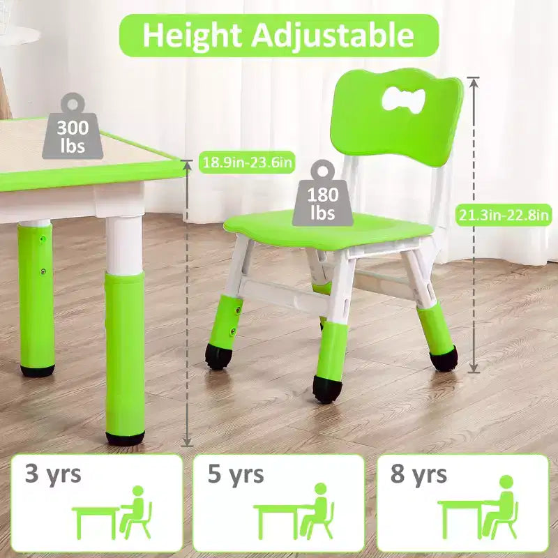Ensemble table et chaises pour enfants, ensemble table et chaises pour tout-petits réglables en hauteur