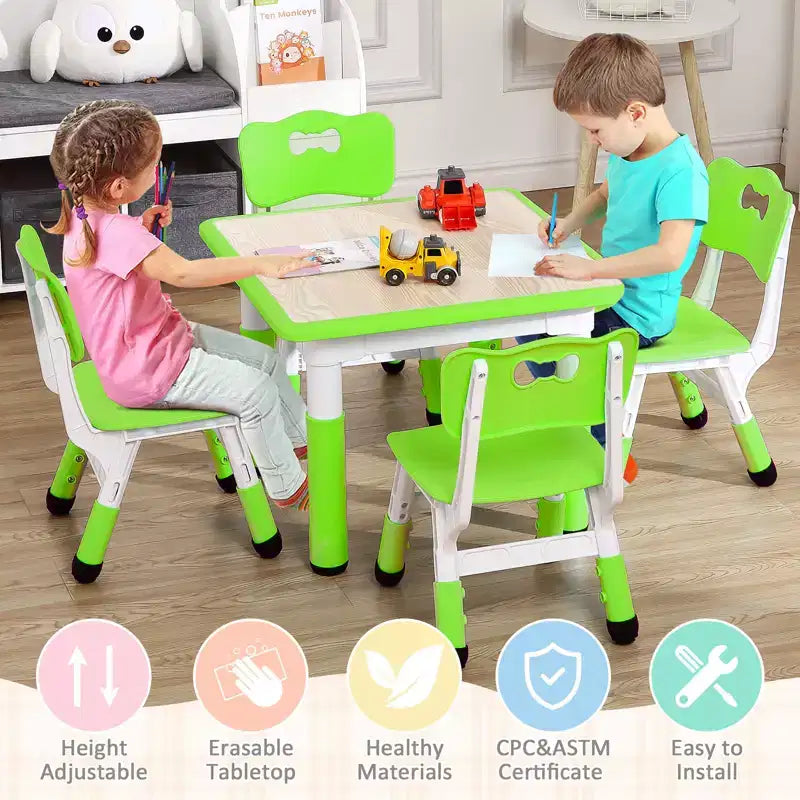 Ensemble table et chaises pour enfants, ensemble table et chaises pour tout-petits réglables en hauteur
