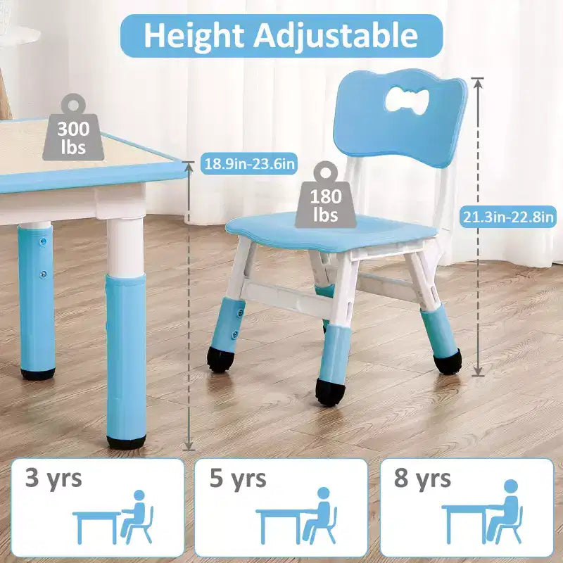 Ensemble table et chaises pour enfants, ensemble table et chaises pour tout-petits réglables en hauteur