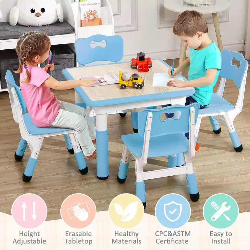 Ensemble table et chaises pour enfants, ensemble table et chaises pour tout-petits réglables en hauteur