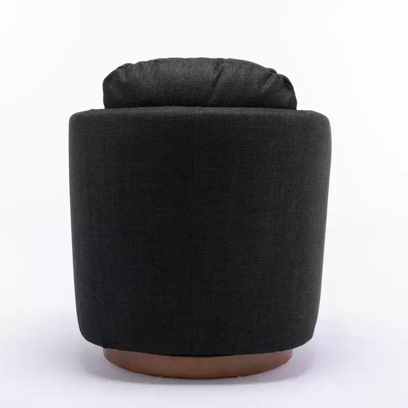 Fauteuil de salon, fauteuil pivotant avec coussins, pieds ronds en bois massif.