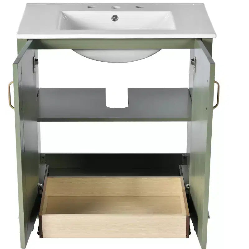 Meuble-lavabo avec vasque, meuble de rangement de salle de bain avec tiroirs, meuble-lavabo simple vasque