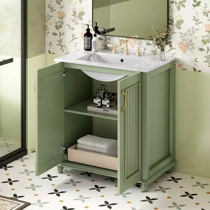 Meuble-lavabo avec vasque, meuble de rangement de salle de bain avec tiroirs, meuble-lavabo simple vasque