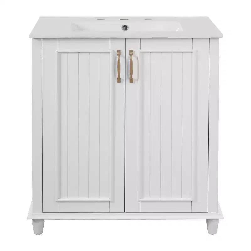 Meuble-lavabo avec vasque, meuble de rangement de salle de bain avec tiroirs, meuble-lavabo simple vasque