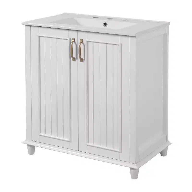 Meuble-lavabo avec vasque, meuble de rangement de salle de bain avec tiroirs, meuble-lavabo simple vasque