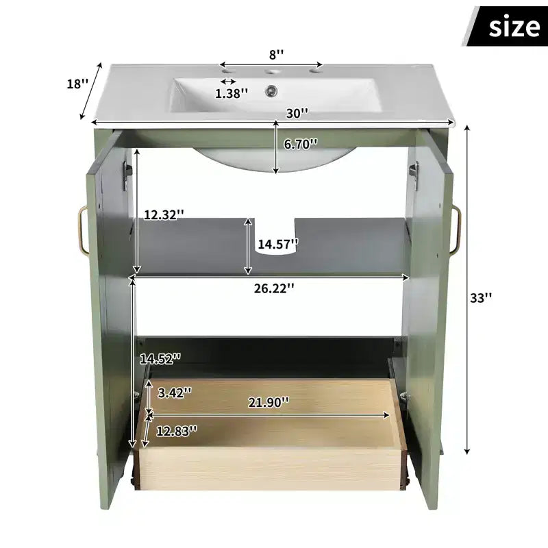 Meuble-lavabo avec vasque, meuble de rangement de salle de bain avec tiroirs, meuble-lavabo simple vasque