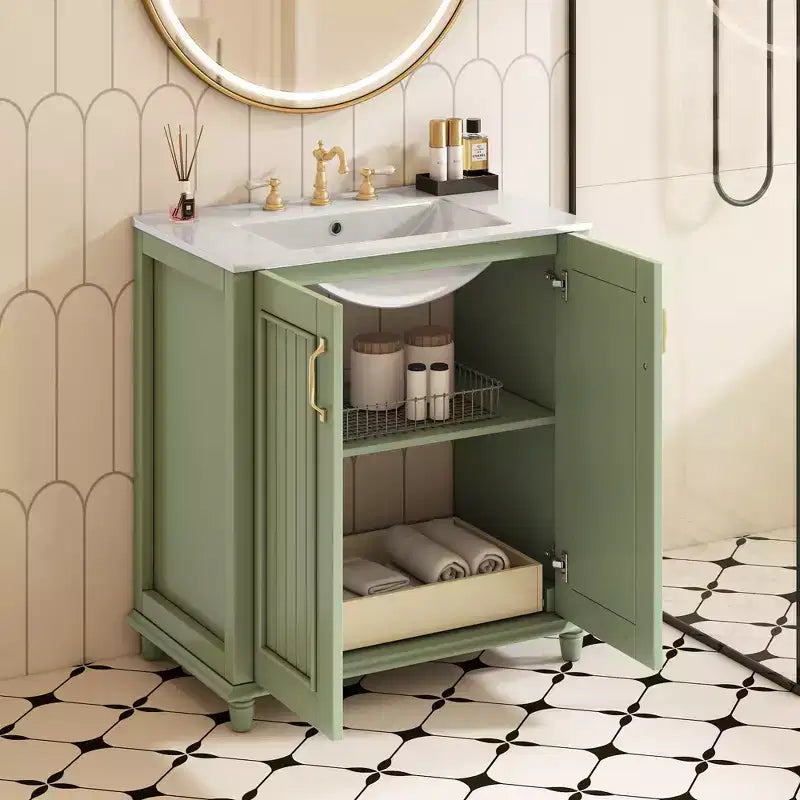 Meuble-lavabo avec vasque, meuble de rangement de salle de bain avec tiroirs, meuble-lavabo simple vasque