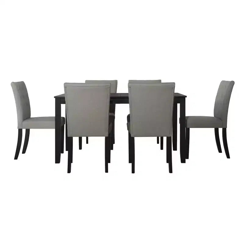 Ensemble table et chaises de salle à manger, incluant des housses de chaise en lin