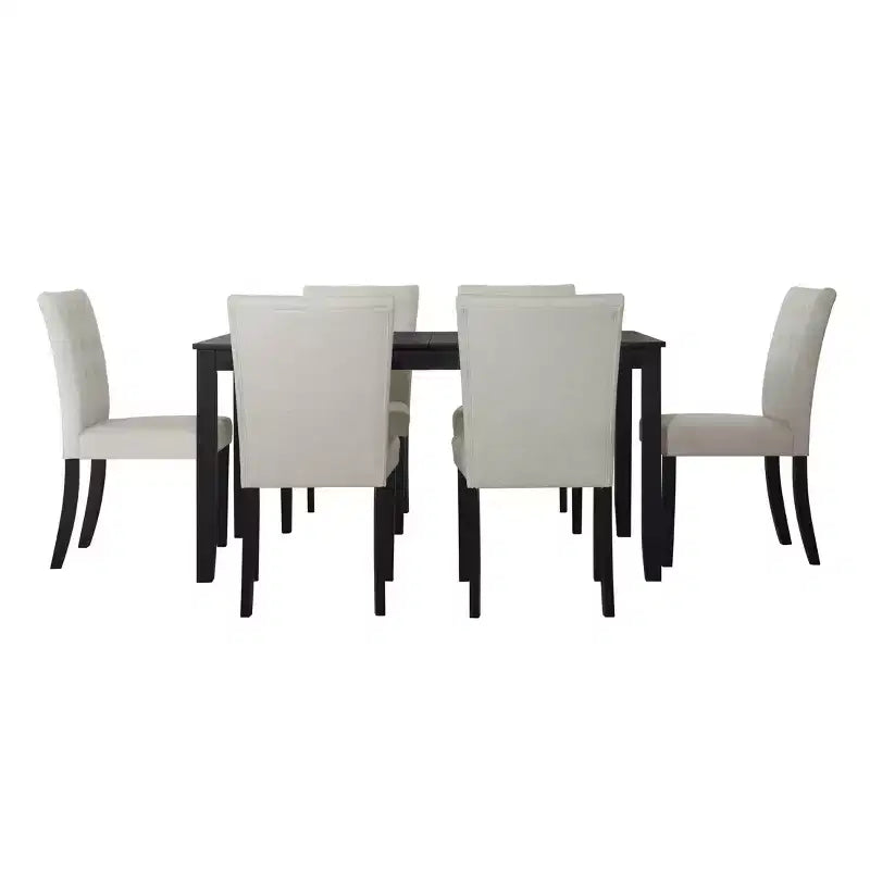Ensemble table et chaises de salle à manger, incluant des housses de chaise en lin