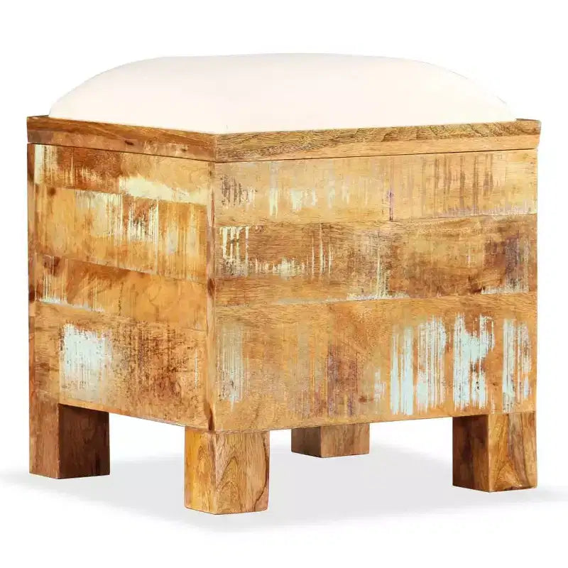 Banc de rangement, fabriqué en bois massif recyclé