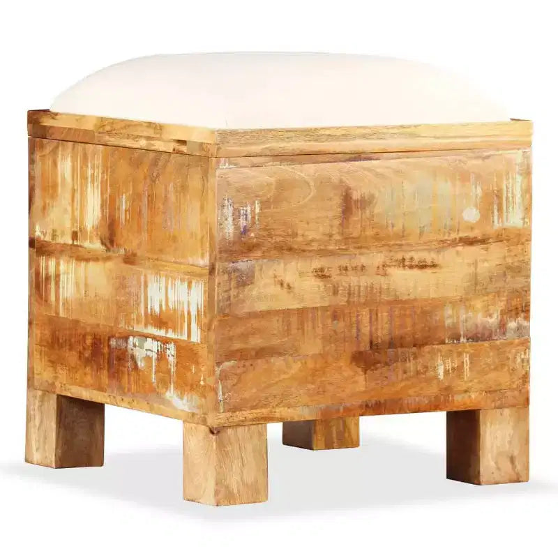 Banc de rangement, fabriqué en bois massif recyclé