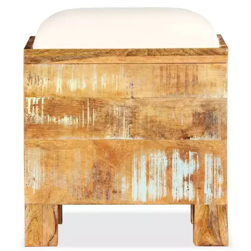 Banc de rangement, fabriqué en bois massif recyclé