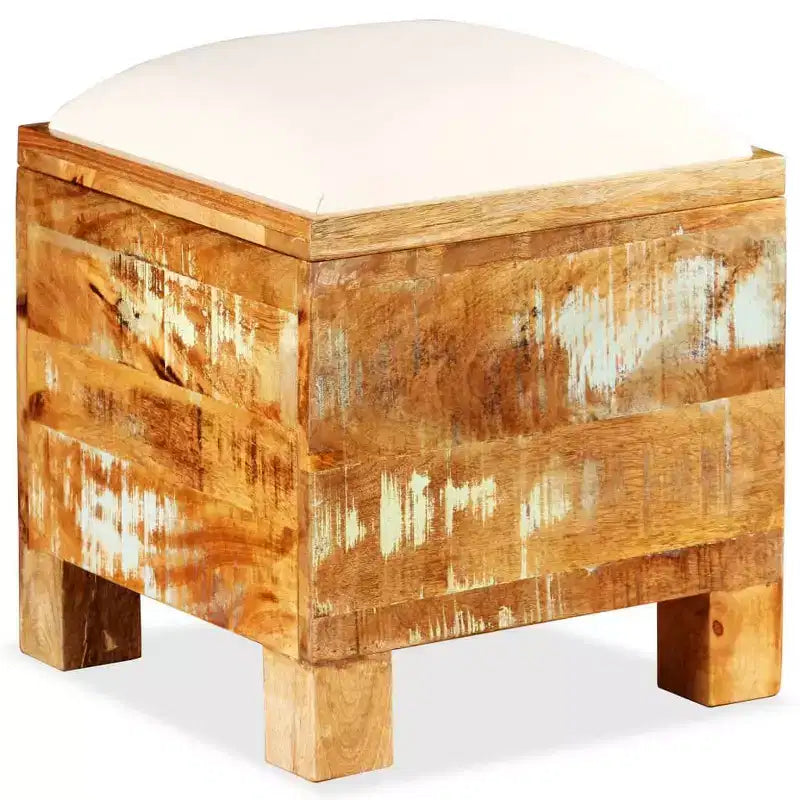 Banc de rangement, fabriqué en bois massif recyclé