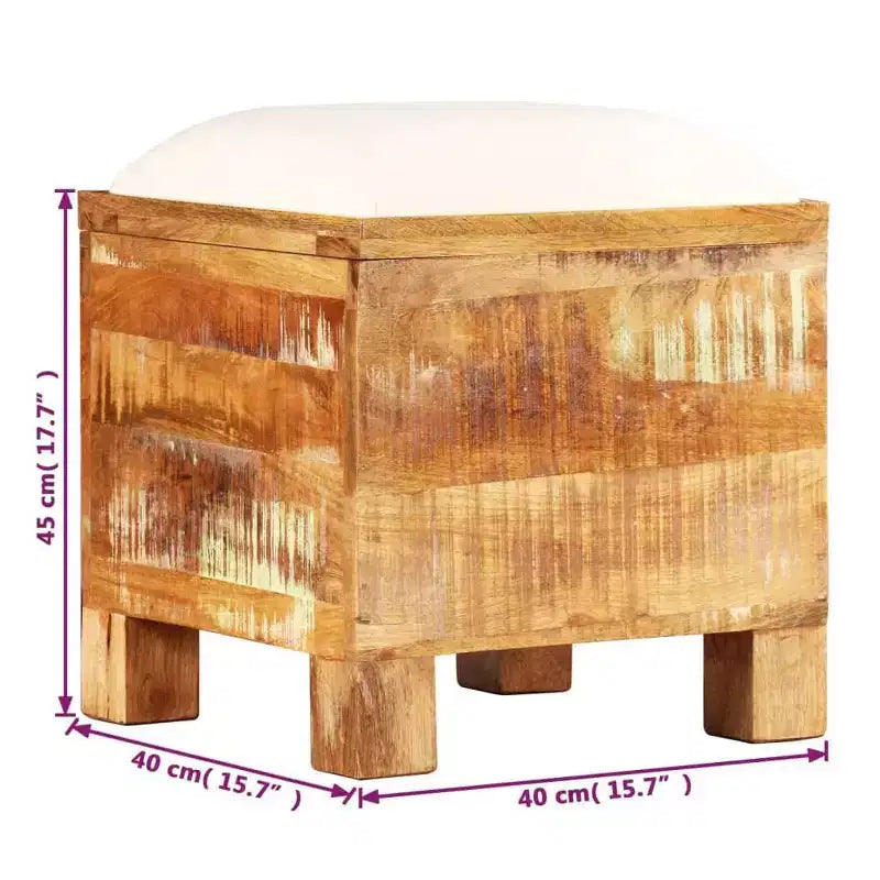 Banc de rangement, fabriqué en bois massif recyclé