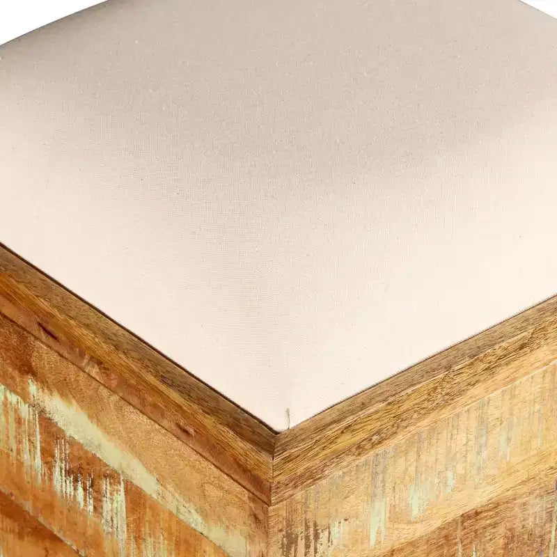 Banc de rangement, fabriqué en bois massif recyclé