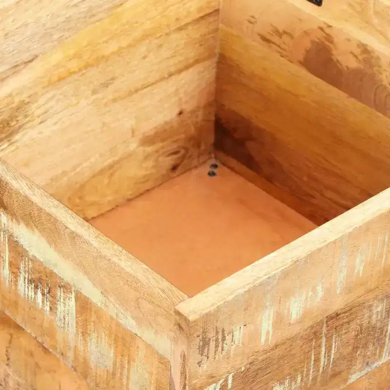 Banc de rangement, fabriqué en bois massif recyclé