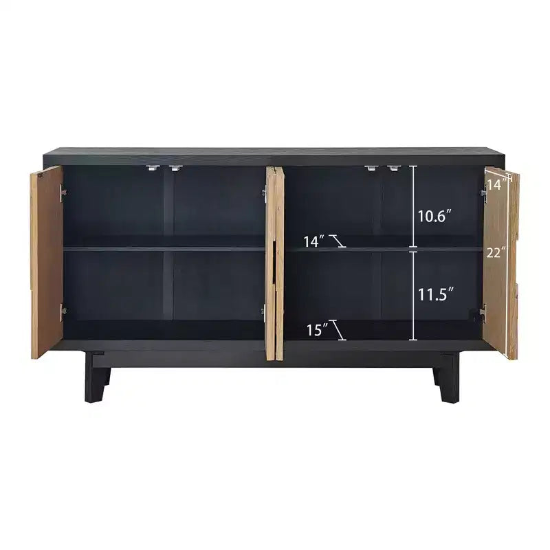 Meuble de rangement en bois à motifs géométriques, style campagne