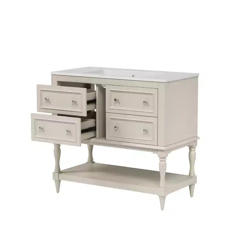 Meuble-lavabo de salle de bain avec évier, armoire de rangement de salle de bain avec tiroirs, meuble-lavabo de salle de bain en bois à lavabo unique