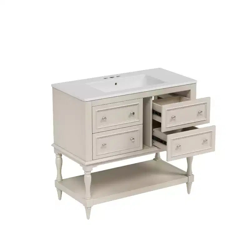 Meuble-lavabo de salle de bain avec évier, armoire de rangement de salle de bain avec tiroirs, meuble-lavabo de salle de bain en bois à lavabo unique